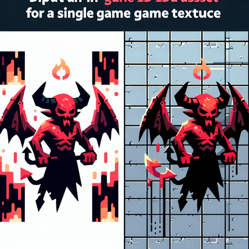the devil.
Single Game Texture. In-Game asset. 2d. Blank background. High contrast. No shadows.