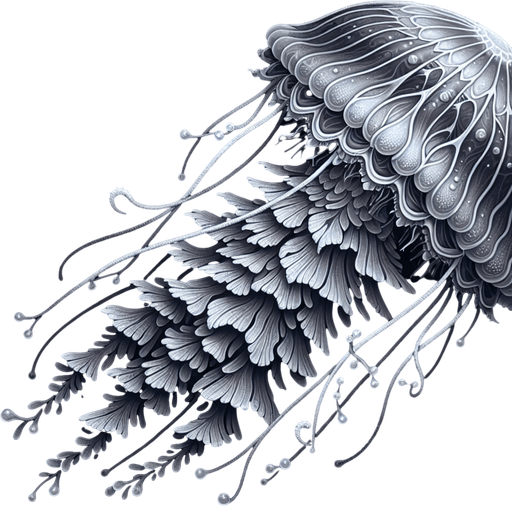 jelly fish.
Single Game Texture.  In-Game asset.  2d.  Blank background.  High contrast.  No shadows