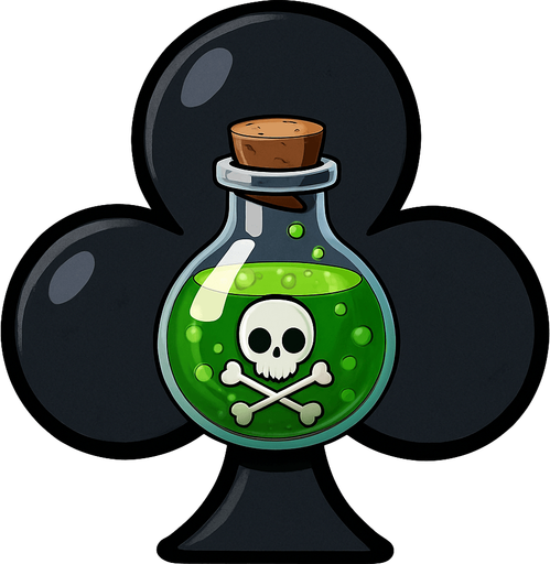 Just the club from this picture with a small bubbling green vial of poison in the center of it. Anime style.