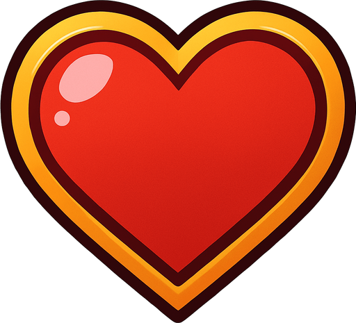 Heart.
In-Game asset.  2d.  High contrast.  No shadows