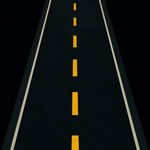 carretera oscura con perspectiva desde arriba.
In-Game asset.  2d.  High contrast.  No shadows
