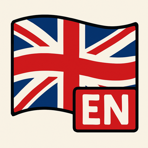 Bandera de Idioma inglés curvada con sus primeras letras EN.
In-Game asset.  2d.  High contrast.  No shadows