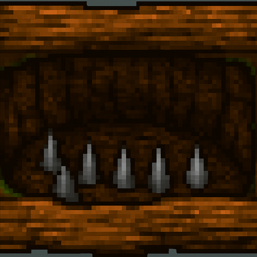 instead of grass add a whole with spikes at the bottom of it, keep it in 16 bit style