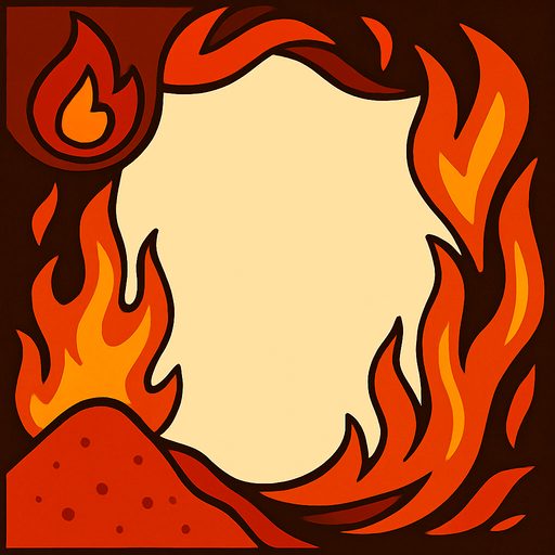 El margen para una carta que representa el tipo fuego