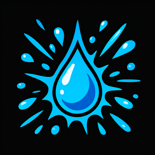 Su damlası patlama parçacık.
In-Game asset.  2d.  High contrast.  No shadows