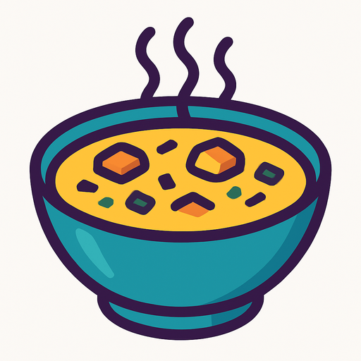 Soupe.
In-Game asset.  2d.  High contrast.  No shadows