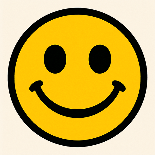 Circle smile human face.
In-Game asset.  2d.  High contrast.  No shadows. Cartoon