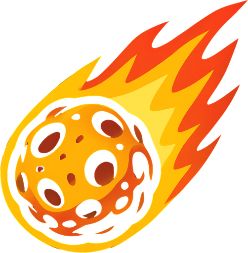 meteor.
In-Game asset.  2d.  High contrast.  No shadows