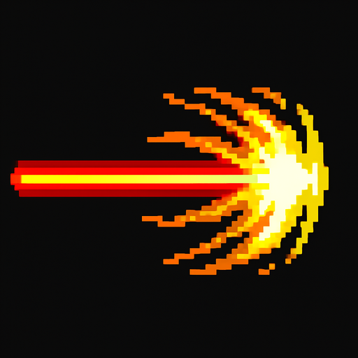 bir rüzgar gibi bir şey retro oyunlardaki vurma efekti gibi olsun lazer ile rüzgarın karışımı birşey.
In-Game asset.  2d.  High contrast.  No shadows