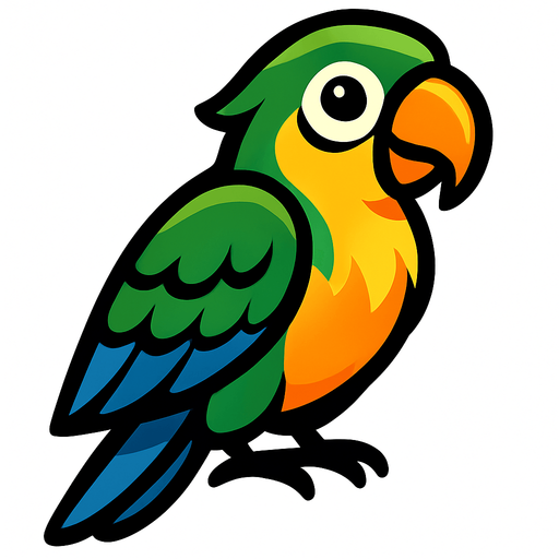 parrot.
In-Game asset.  2d.  High contrast.  No shadows