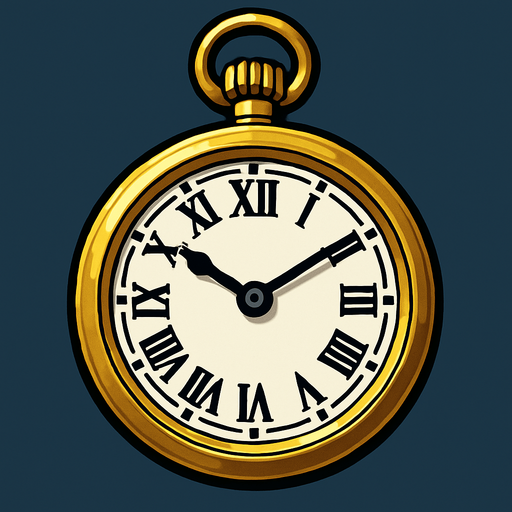 A pocket watch.
In-Game asset.  High contrast.  No shadows