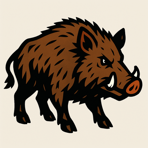 Wild Boar.
In-Game asset.  2d.  High contrast.  No shadows
