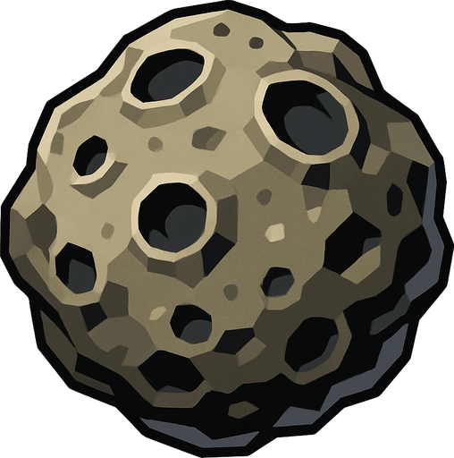 random asteroid stone.
In-Game asset.  2d.  High contrast.  No shadows
