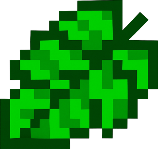 minecraft leaf.
In-Game asset.  2d.  High contrast.  No shadows