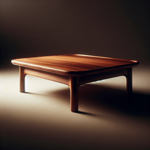 simple coffee table front view.