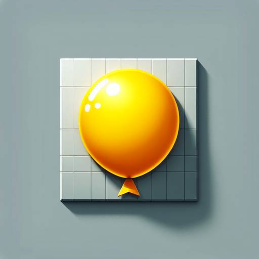 balon sarı.
Single Game Texture.  In-Game asset.  2d.  Blank background.  High contrast.  No shadows