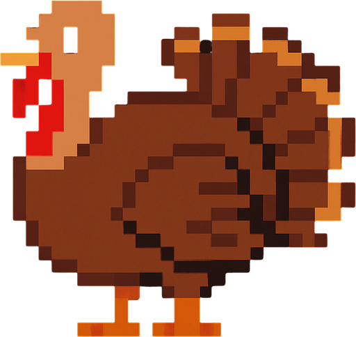 Turkey Pixel.
In-Game asset.  2d.  High contrast.  No shadows