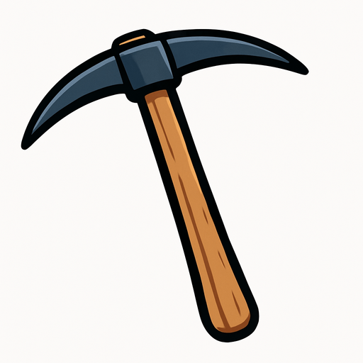 pickaxe.
In-Game asset.  2d.  High contrast.  No shadows