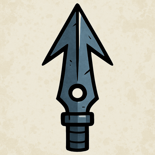vertical harpoon head.
In-Game asset.  2d.  High contrast.  No shadows