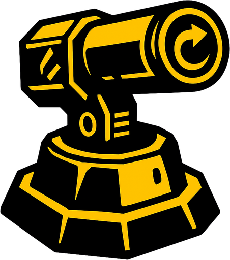 Homing bullet turret.
In-Game asset.  2d.  High contrast.  No shadows