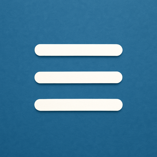 UI. White menu icon (3 items list)