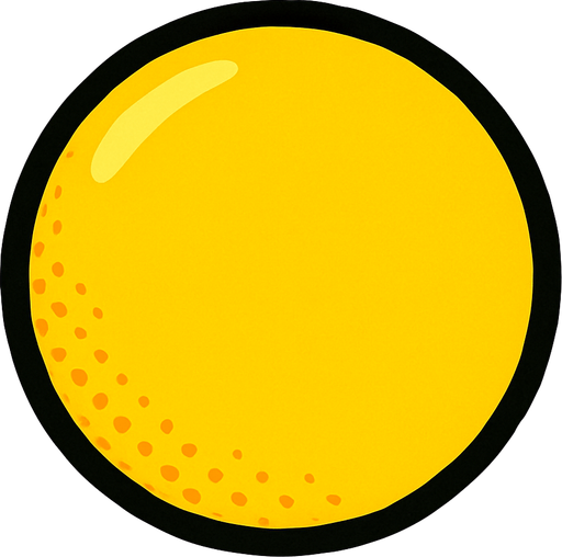 yellow ball.
In-Game asset.  2d.  High contrast.  No shadows