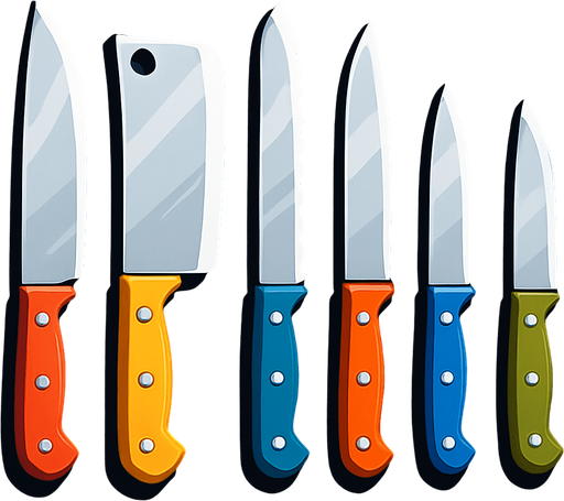 Pack of different knives.
In-Game asset.  High contrast.  No shadows. 3D