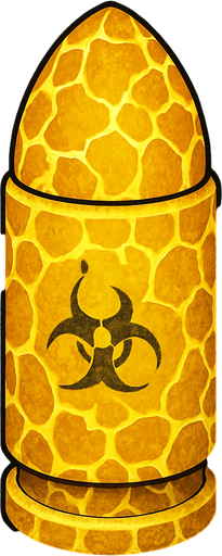 yellow lava poisonous bullet top view