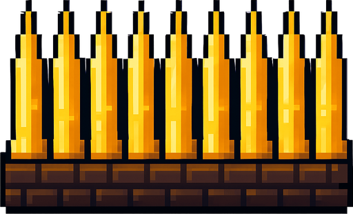 pared de pinchos berticales de pixeles.
In-Game asset.  2d.  High contrast.  No shadows