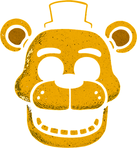 golden freddy head.
In-Game asset.  2d.  High contrast.  No shadows