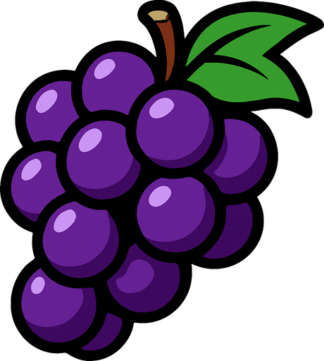 Grape.
In-Game asset.  2d.  High contrast.  No shadows