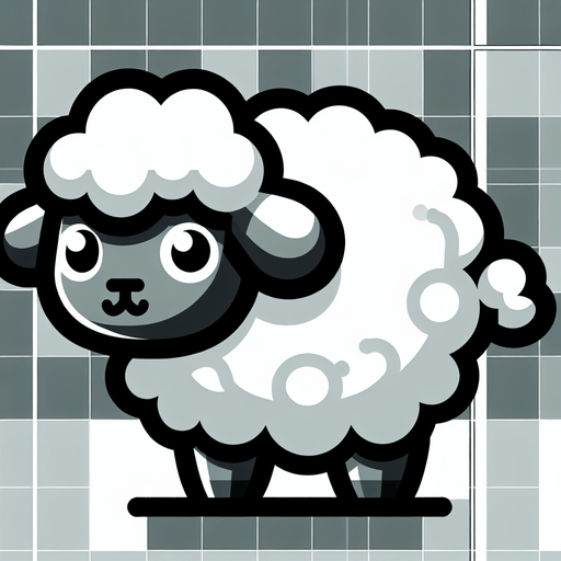 sheep.
Single Game Texture.  In-Game asset.  2d.  Blank background.  High contrast.  No shadows