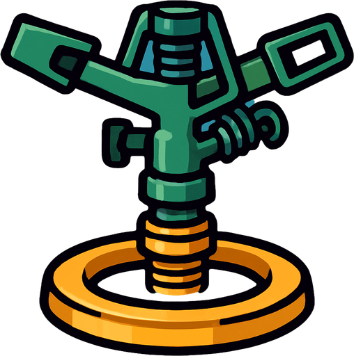 sprinkler.
In-Game asset.  2d.  High contrast.  No shadows