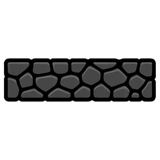 Cobblestone block 200x20.
In-Game asset.  2d.  High contrast.  No shadows