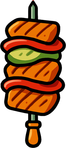 kebab.
In-Game asset.  2d.  High contrast.  No shadows