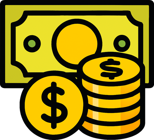 money.
In-Game asset.  2d.  High contrast.  No shadows