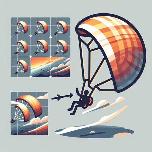 Человек летит на параплане. Мультяшный.
Single Game Texture.  In-Game asset.  2d.  Blank background.  High contrast.  No shadows