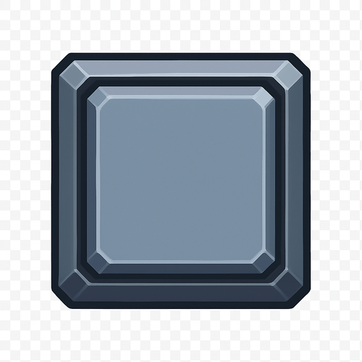 futuristic square tile, 3D look, topdown view, subtle shadowed edges, slightly beveled borders, solid clean style, metallic or sci-fi surface, not flat, looks like a cube seen from above, 76x76 pixel, on transparent background.
In-Game asset.  2d.  High contrast.  No shadows