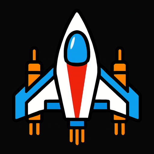 player space ship.
In-Game asset.  2d.  High contrast.  No shadows