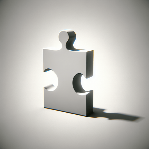 Puzzle piece.
Single Game Texture.  In-Game asset.  2d.  Blank background.  High contrast.  No shadows
