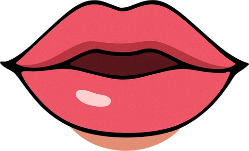 An anime womans mouth. Just mouth..
In-Game asset.  2d.  High contrast.  No shadows