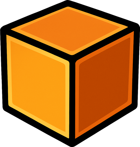cube.
In-Game asset.  2d.  High contrast.  No shadows