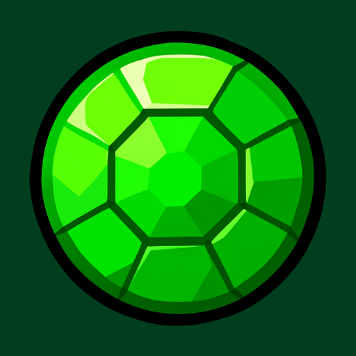 Green gem circle.
In-Game asset.  2d.  High contrast.  No shadows