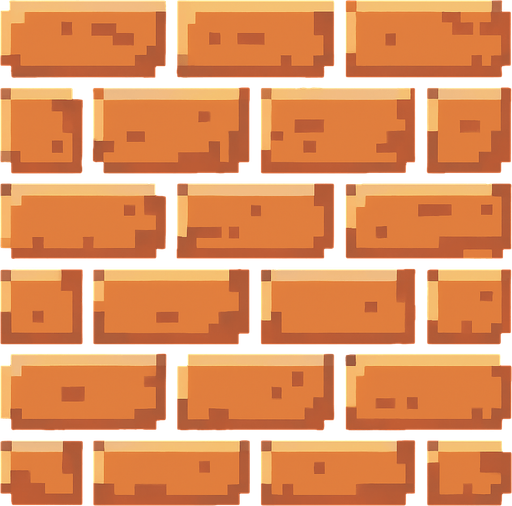 pixel art wall.
In-Game asset.  2d.  High contrast.  No shadows