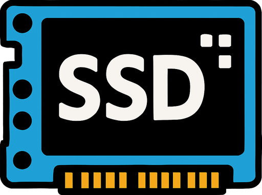 SSD bilgisayar Parçası.
In-Game asset.  2d.  High contrast.  No shadows