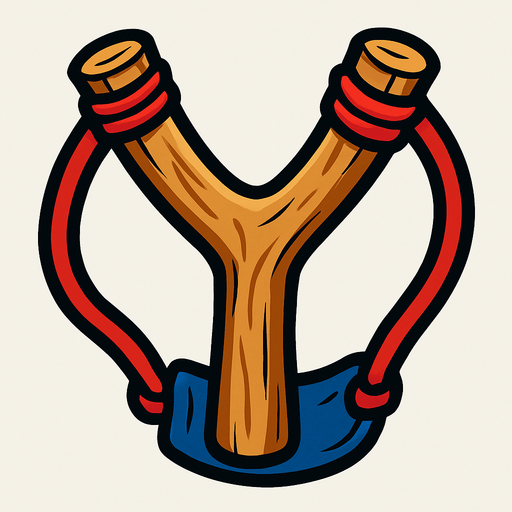 Slingshot.
In-Game asset.  2d.  High contrast.  No shadows