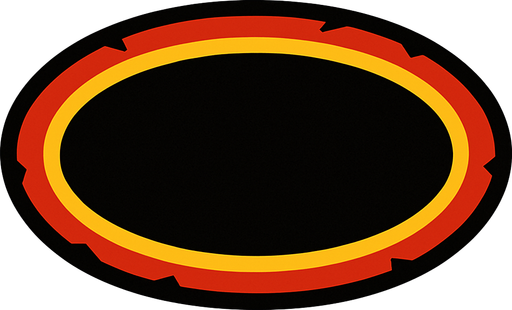 Fondo para título, forma circular y estirado.
In-Game asset.  2d.  High contrast.  No shadows