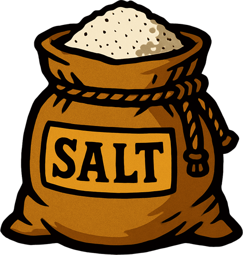 ortaçağ ticari tuz.
In-Game asset.  2d.  High contrast.  No shadows