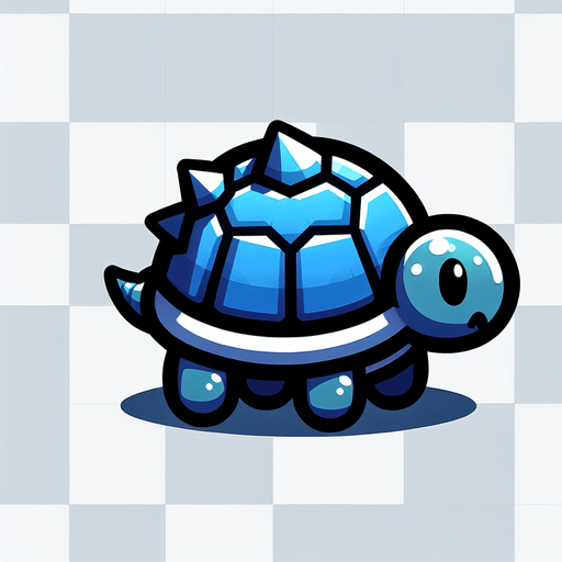 squirtle.
Single Game Texture. In-Game asset. 2d. Blank background. High contrast. No shadows.