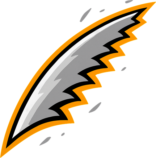 Small saw slash effect. 2D. Top View..
In-Game asset.  2d.  High contrast.  No shadows